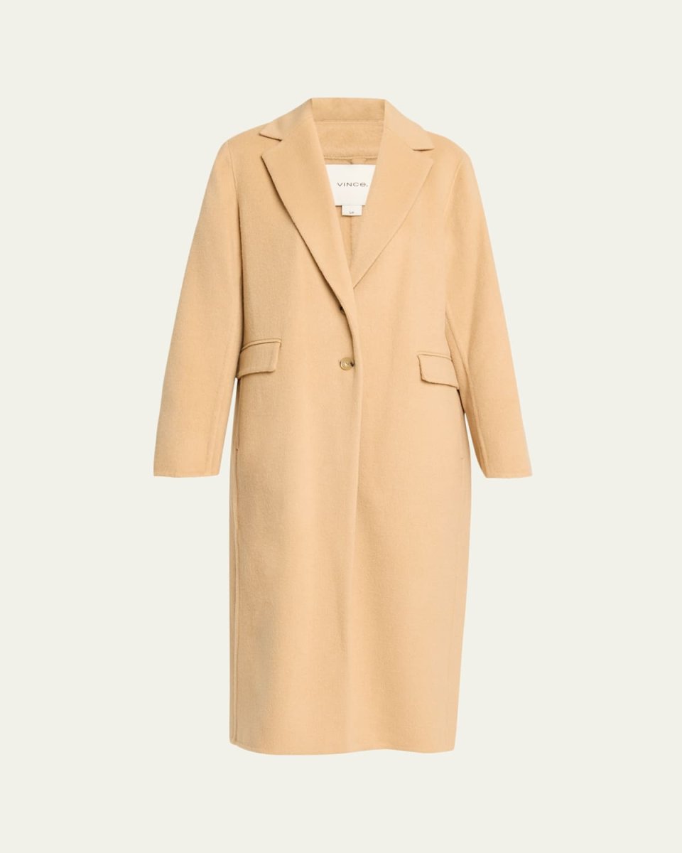 Cashmere-Wool Single-Breasted Coat